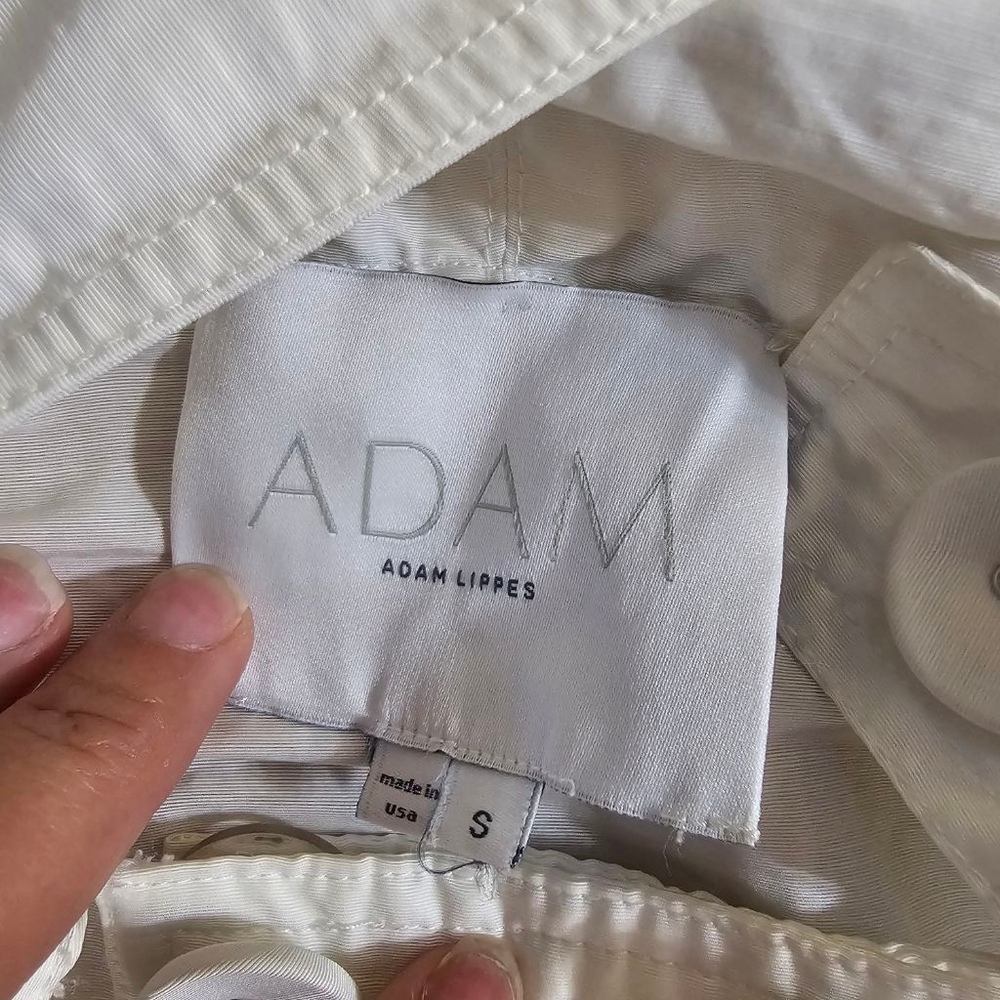 Adam Lippes White Hooded Jacket Short Sleeve Small - Picture 3 of 7